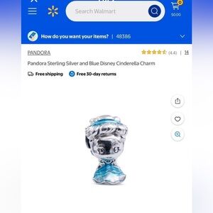 Authentic Pandora Disney Park Blue Cinderella Enamel Charm‼️
